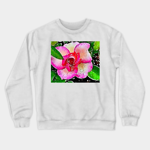 Little garden rose with dew drops Crewneck Sweatshirt by Dillyzip1202